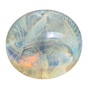 Vintage Swirl Art Glass Paperweight Signed Slade 83